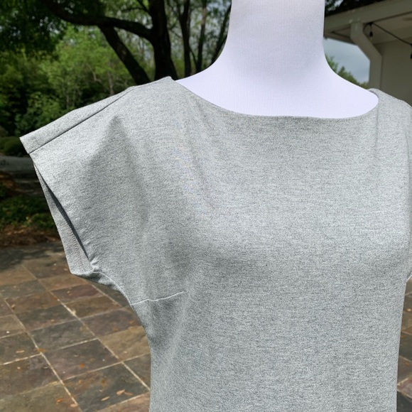 NWT Banana Republic Heathered Gray Grey Asymmetric ZIP Dress 2 Tall - Picture 5 of 8